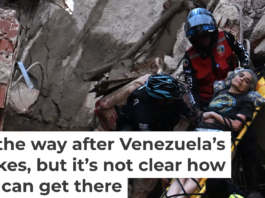 Rescue workers carry a person on a stretcher in Caracas following an earthquake in Venezuela on June 24, 2026. Juan Barreto/AFP via Getty Images